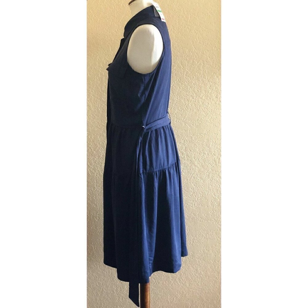 Maison Jules Womens Navy Blue Tencel A Line Utility-Pocket T Shirt Dress Size L - Picture 7 of 9